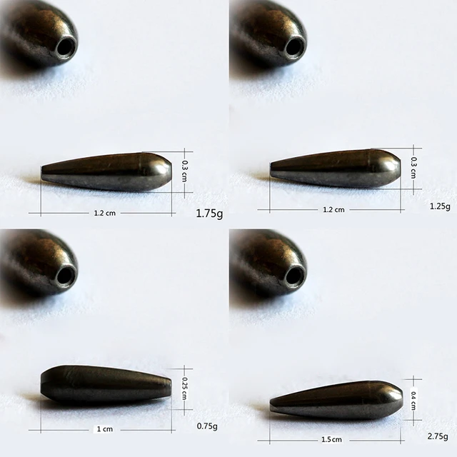 3/5/10pcs/pack Tungsten Bullet Worm Weight Flipping Weight 0.75g
