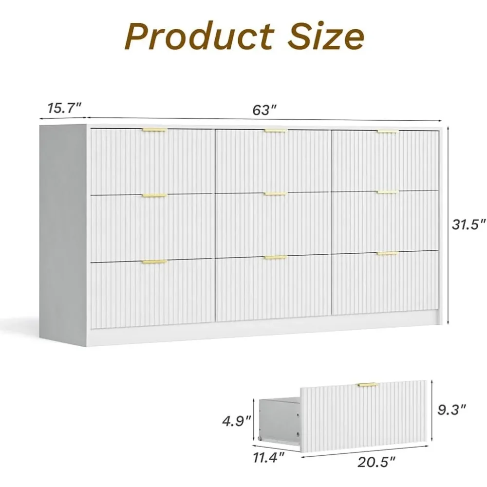 Dresser for Bedroom,Double Dresser, Modern Chest of Drawers for Bedroom, Living Room, Entryway and Closet, 2