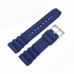 Soft Silicone Strap for Sport Diving Waterproof Watch Band - 20mm/22mm (Blue S)