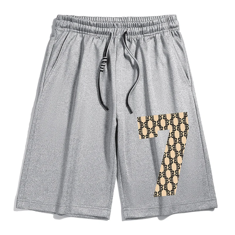 2024 Summer Men Trendy Letter Print Sports Running Beach Short Pants Youth Casual Streetwear Y2K Loose Pockets Basketball Shorts