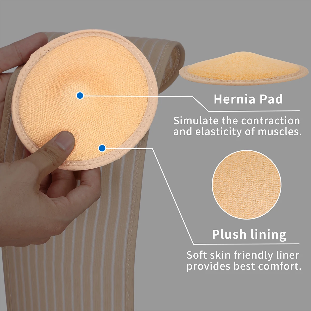 Umbilical Hernia Belt VELPEAU Umbilical Hernia Belt Belly Button Hernia Incisional Abdominal Binder Support Compression Pad Men Women