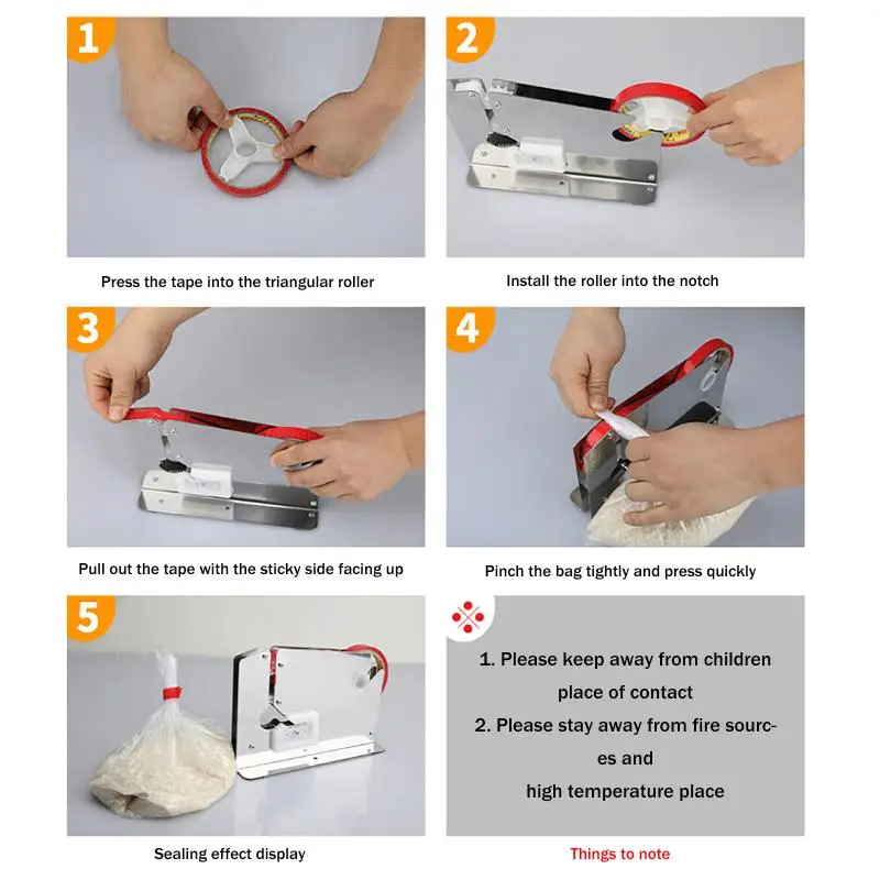 All-in-One Portable Bag Sealer, Taper Dispenser and Trimmer Cutter for Kitchen and Outdoors