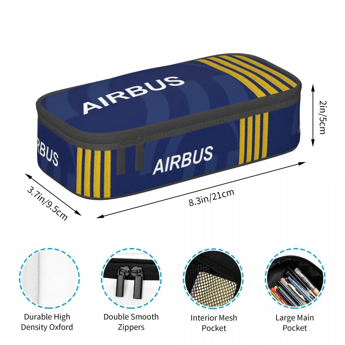 Cute Airbus Fighter Pilot Pencil Cases for Girls Boys Aviation Airplane Large Capacity Pen Bag Box School Supplies