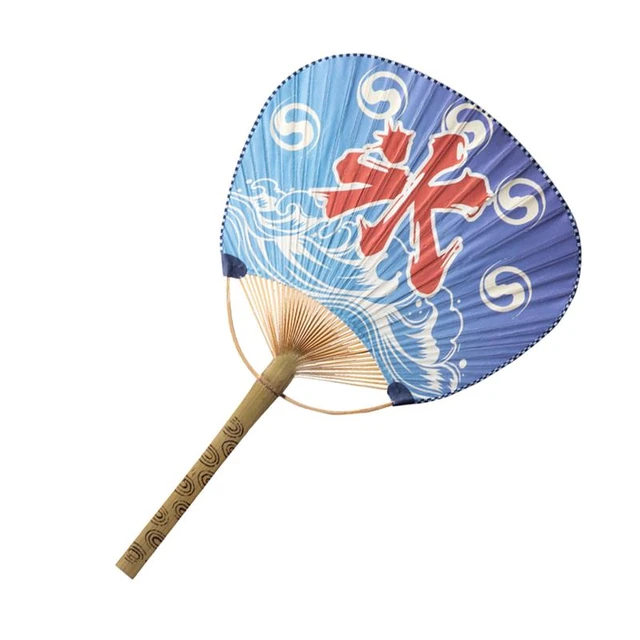 1pc Japanese Fan Decor Japanese Paper Fans Handheld Round Paddle