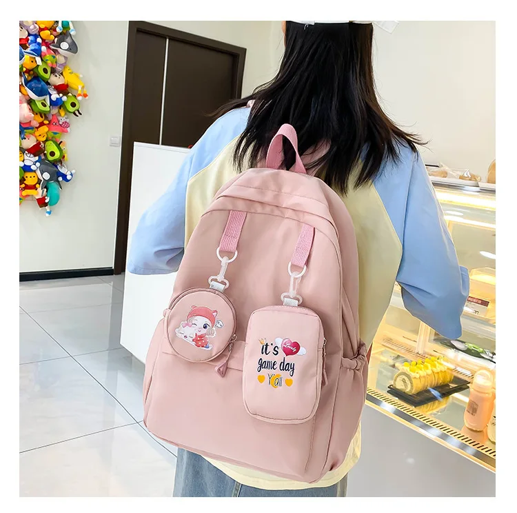 Große Kapazität Rucksack Für Männer Koreanischen Stil Doppel Schulter Tasche Für Frauen Hohe Schule College Stil Süße Doppel Schulter Taschen – Detail 16