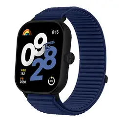 Adjustable Nylon Loop Strap with Metal Buckle - Premium Sport Replacement Bracelet - Miband 8pro 9pro (Azure)