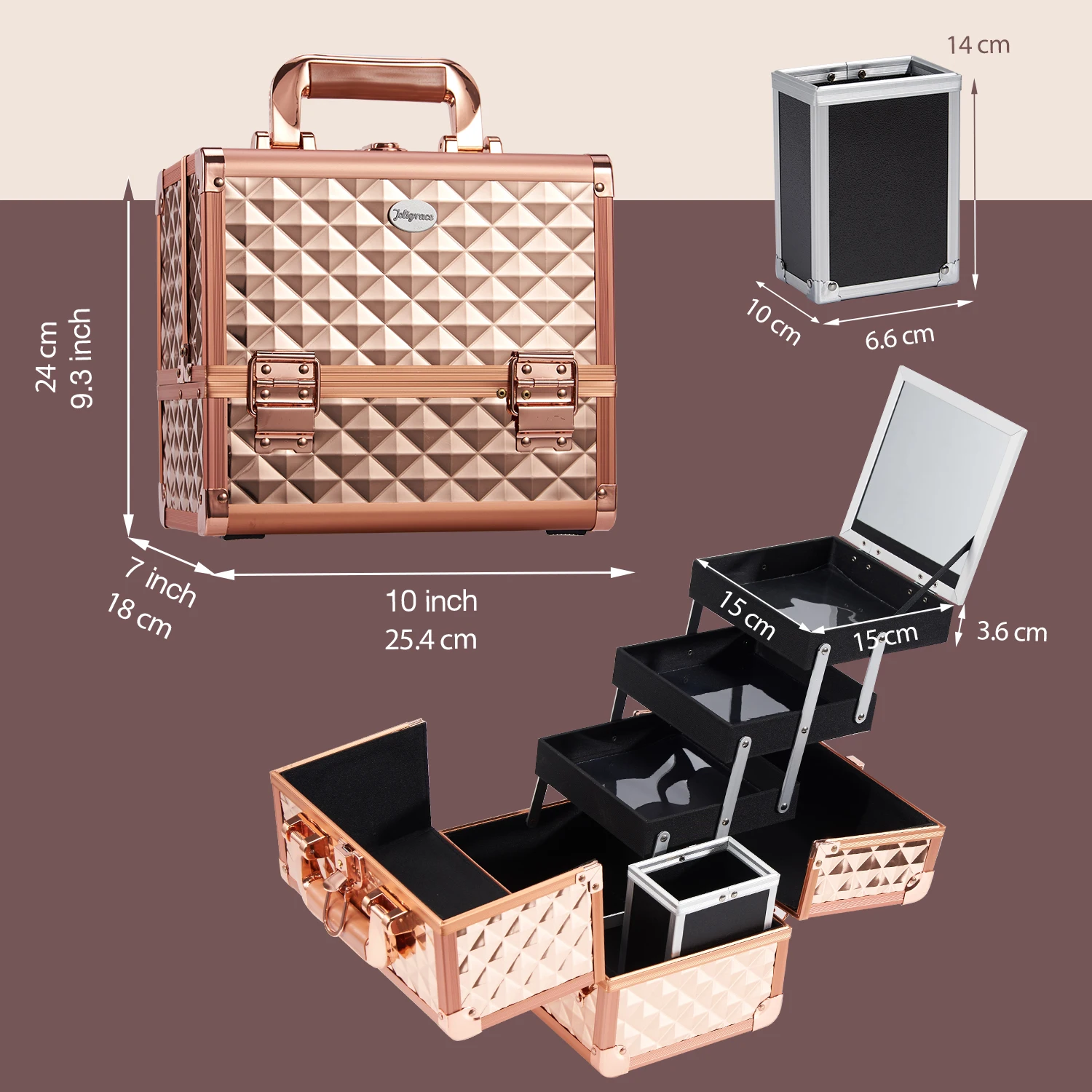Makeup Train Case Portable Cosmetic Box Jewelry Organizer Lockable with  Keys and Mirror 3-Tier Trays Carrying with Handle Makeup Storage Box -  Mermaid
