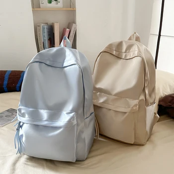 Backpack for College Students, High School, Large Capacity Travel Backpack, Solid Color, Simple Computer Backpack 1