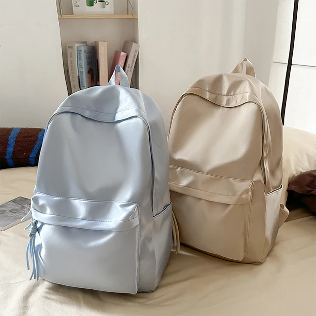 Backpack for College Students, High School, Large Capacity Travel Backpack, Solid Color, Simple Computer Backpack 1