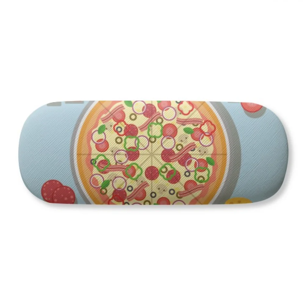 

Assorted Pizza Italy Tomato Foods Glasses Case Eyeglasses Hard Shell Storage Spectacle Box