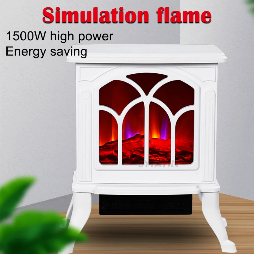 

1500W Smart Fireplace Electric Warmer Household Simulation Flame Heater Machines Desktop Bedroom Small Air Conditioner Heater