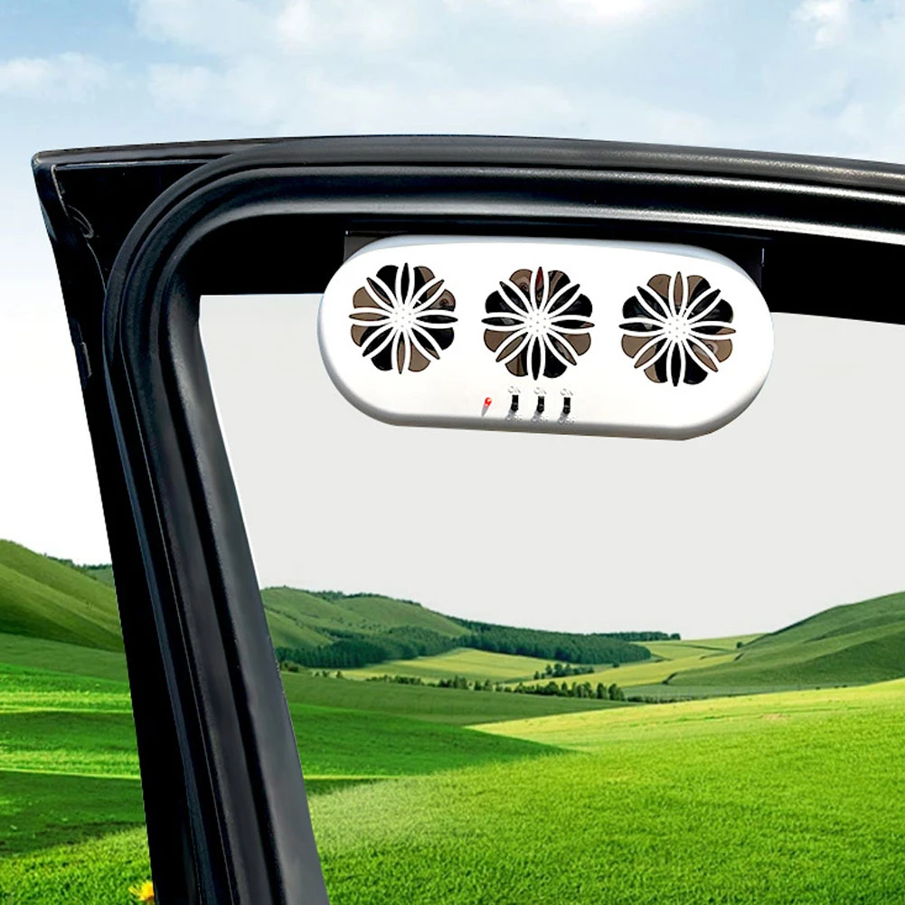 Car Window Vent Fan Quiet Solar Exhaust Fan Air Circulation Solar Charging Auto Ventilation 2.4V Cooling For Vehicle car fan