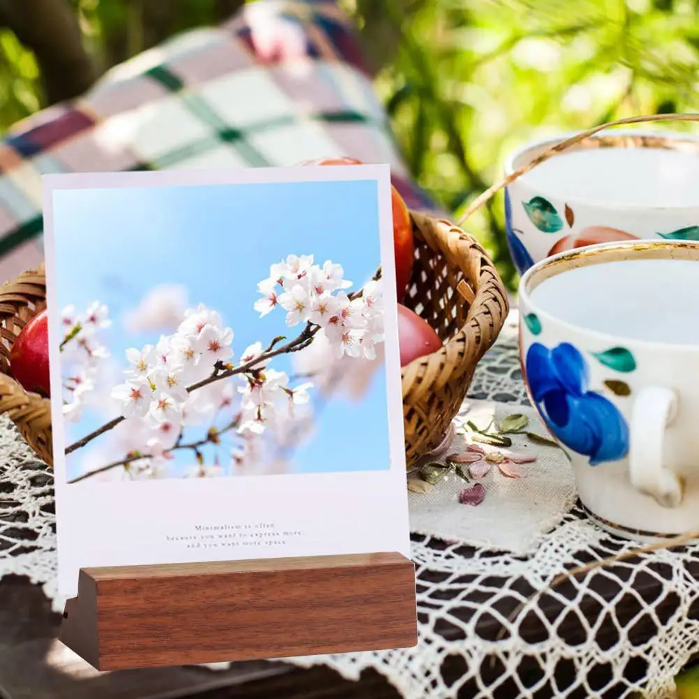 10/15/21cm Wooden Place Card Holder Rustic Desk Calendar Wedding Banquet Table Number Card Stand Photo Picture Display Base