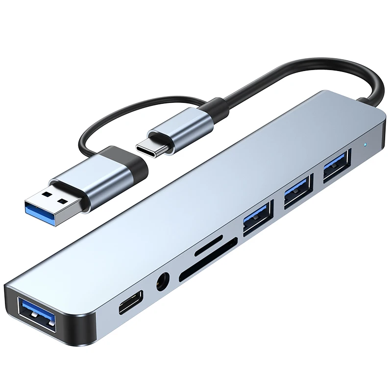 Universal 2-in-1 USB-C Multiport Hub and Expander