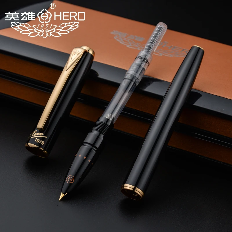 

Hero Fountain Pens Colorful Authentic 1079 Ultrafine Pen with Gift Box 0.38mm Students Stationery Office Business Supplies