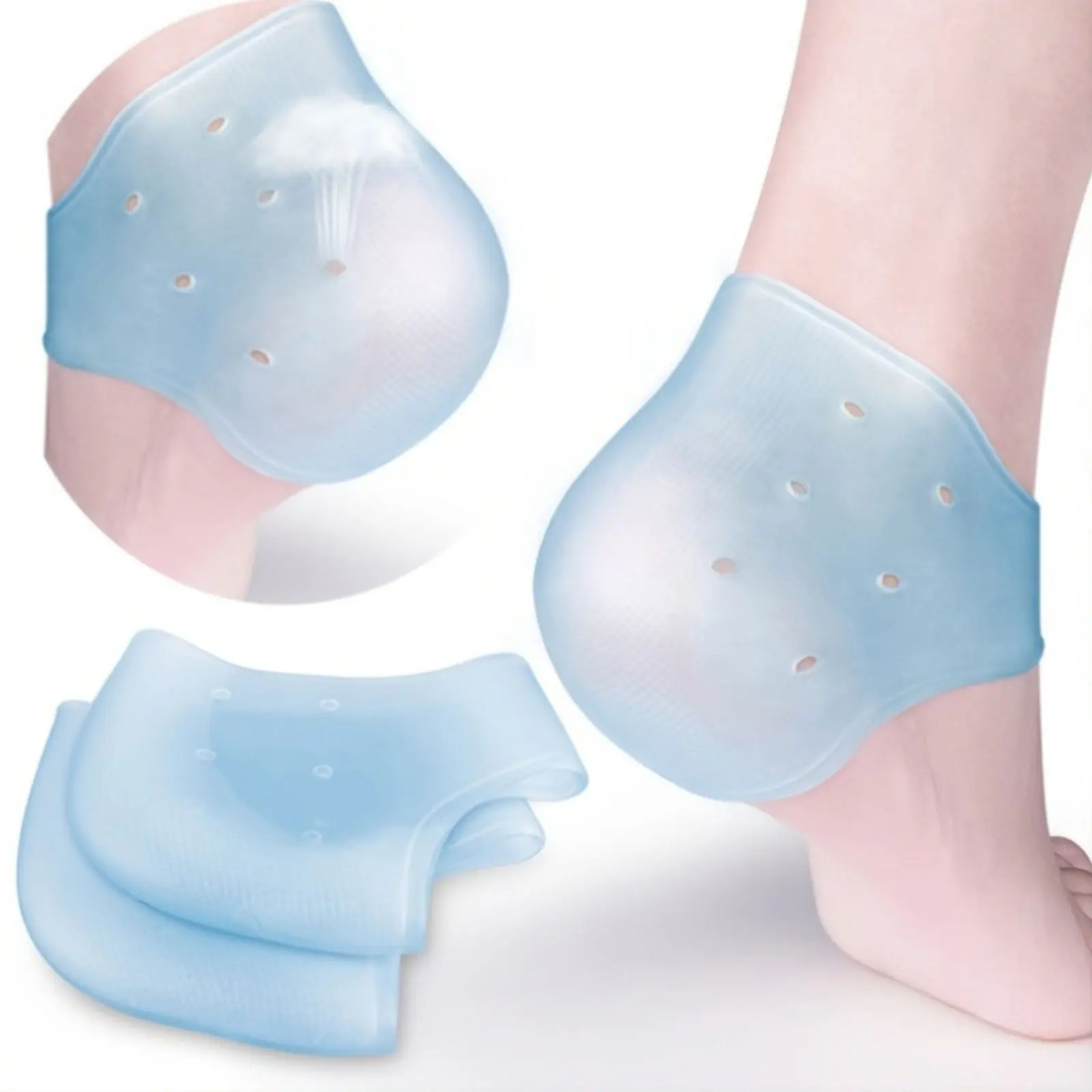 

2PCS Heel Cushion Gel Heel Protector for Plantar Fasciitis Achilles Tendonitis Bone Spur Aching Feet Relieve Pain Pedicure Tools