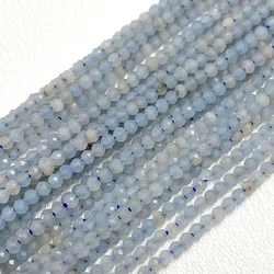 Lapis Lazuli Faceted Round Natural Stone Beads for Jewelry Making - 15 Strands (Purple Agate)