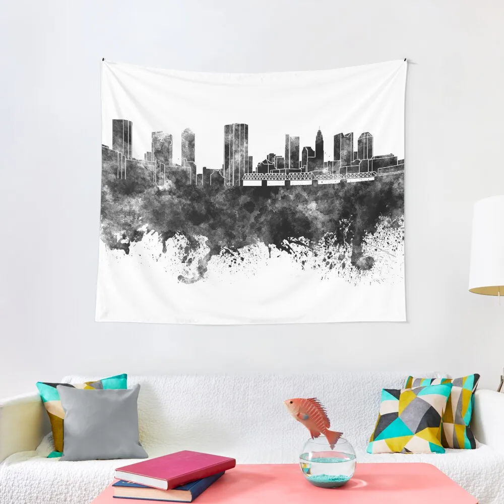 

Columbus skyline in black watercolor on white background Tapestry Wall Hanging Luxury Living Room Decoration Outdoor Decoration