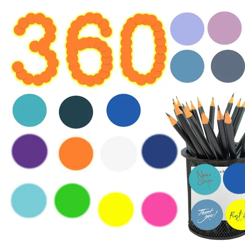 

Small Sticky Notes 360pcs Self Stick Notes Round Pads Adhesive Bright Colorful Pad Transparent Round Memo Label For Home School