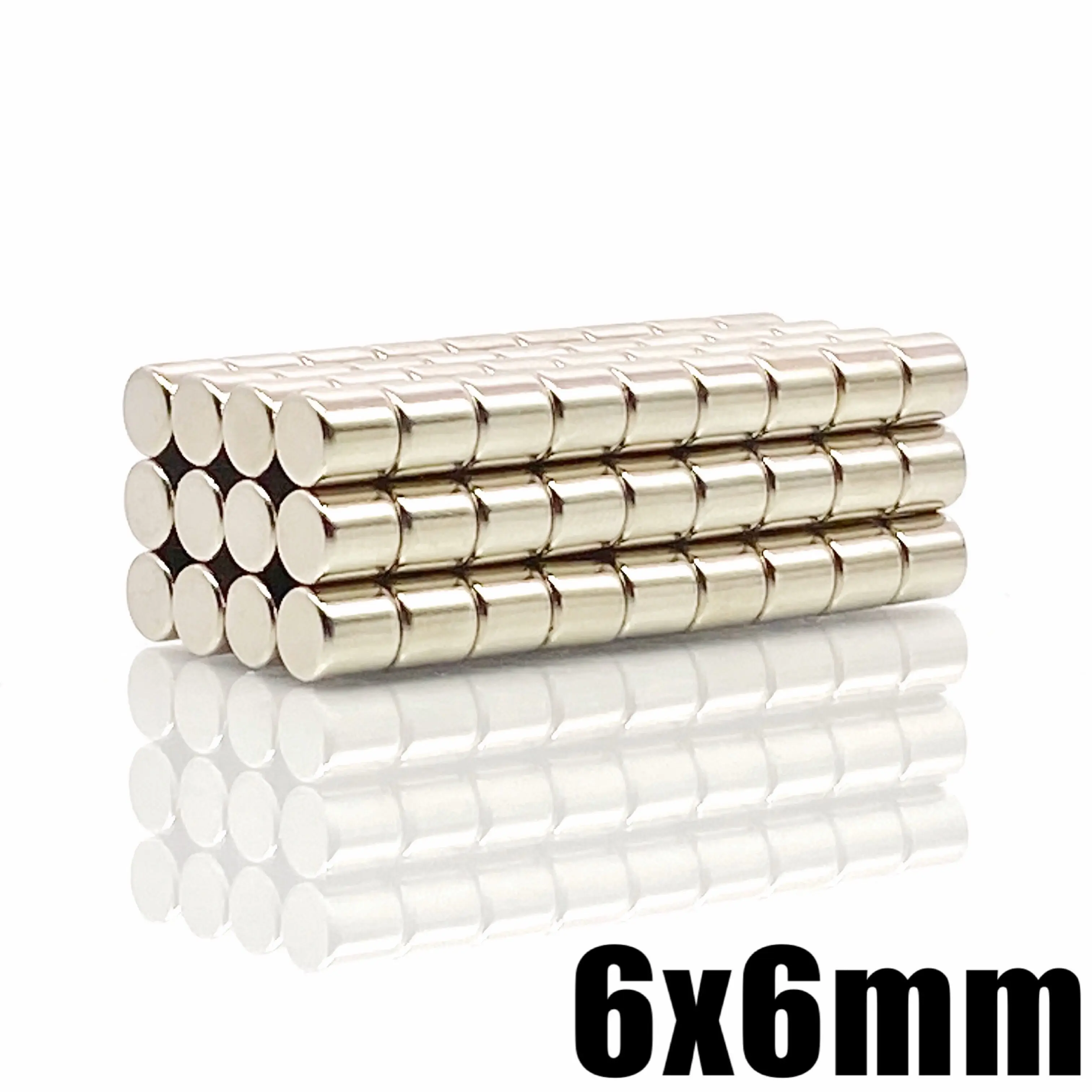 5/10/20/50/100/200/500Pcs 6x6 Neodymium Magnet 6mm x 6mm N35 NdFeB Round Super Powerful Strong Permanent Magnetic imanes Disc