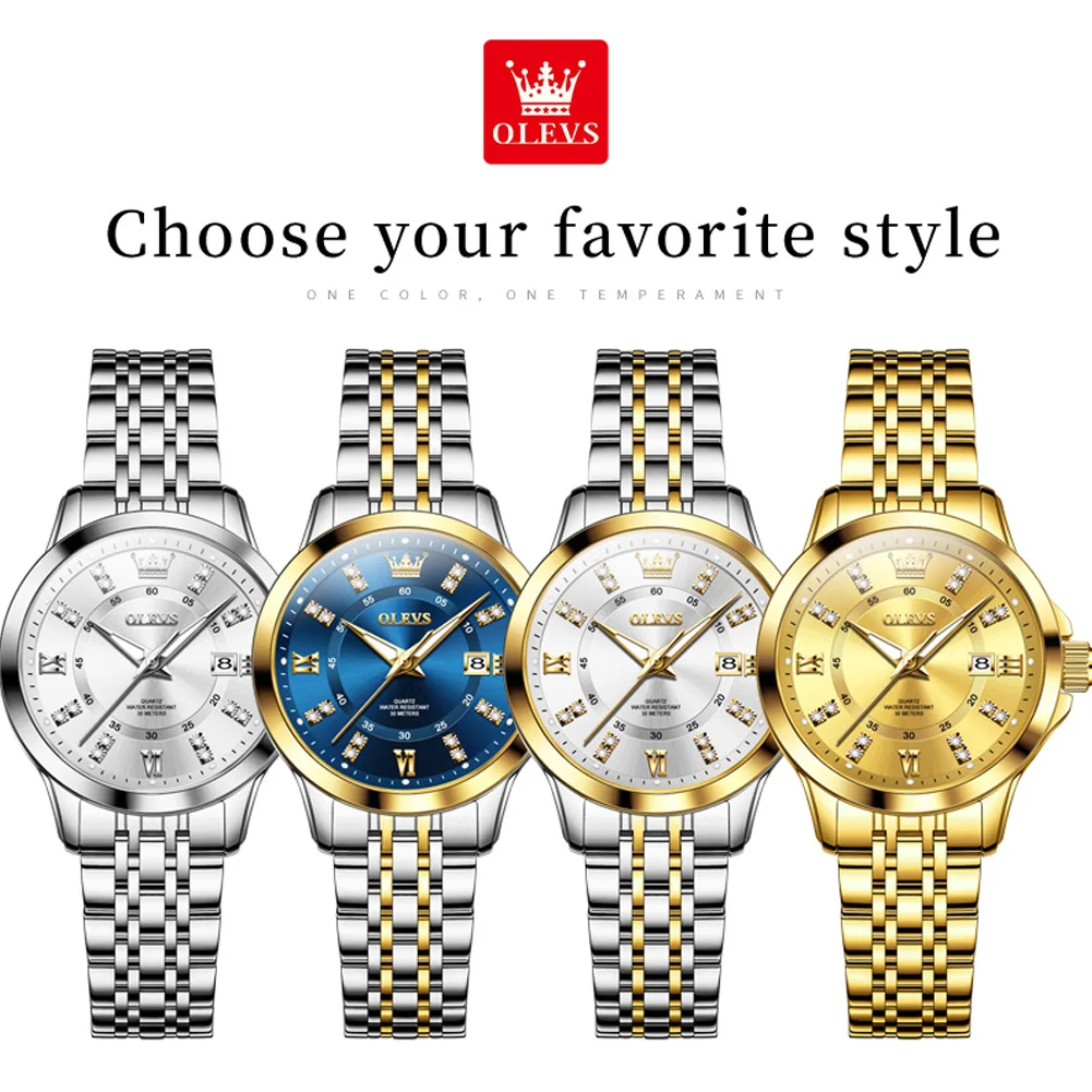 OLEVS 3620 Womens Watches Original Brand Elegant Fashion Quartz Wirtwatch For Ladies Waterproof Luminous Diamond Scale Reloj 6