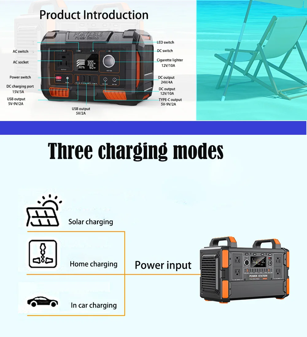 Description Picture 5 of item200W 167Wh Solar Generator AC 200W Power Station with 18V 30W Foldable Solar Panel Battery Complete Kit Set System