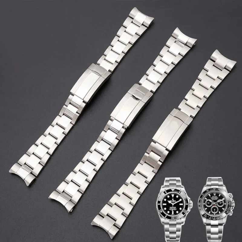 Cinturino In Acciaio Inossidabile Massiccio 316L Per Rolex Green Water Ghost Strap Submariner Daytona 20Mm Cinturino Per Orologio Da Uomo Accessori Pe