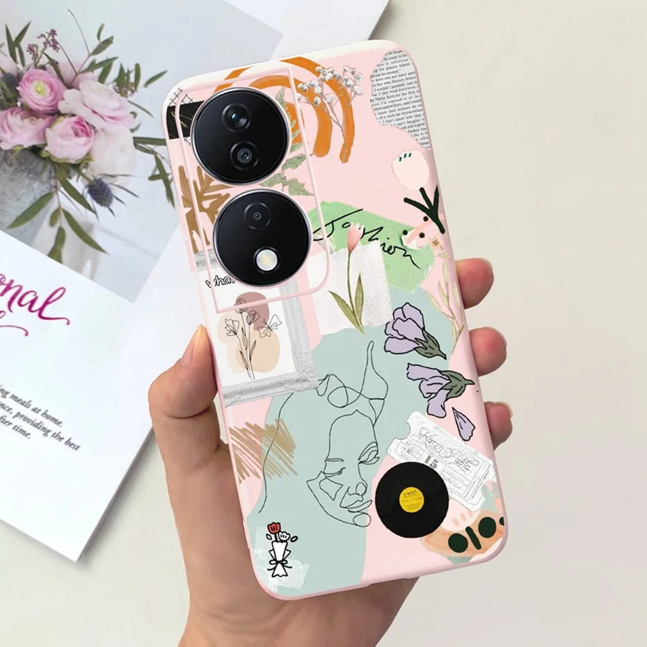 Lovely Printed Candy Color Phone Case - Soft Silicon TPU Shockproof Back Cover