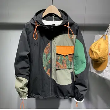 Jas 남성용 트렌디올 포켓 패치워크 후드 재킷, 힙합 Y2K 봄버 재킷, 테크웨어, 스트리트웨어 코트, 의류 조끼, 신제품