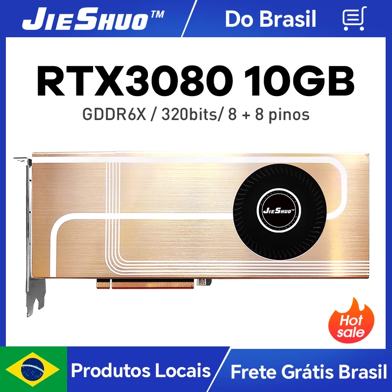 JIESHUO NVIDIA RTX 3080 10G video graphics card, 320bit GDDR6X GPU