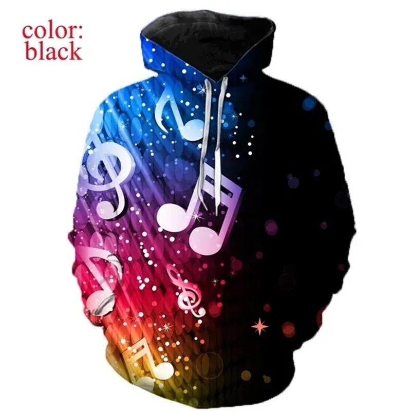 thumbnail image 1 of Sudadera con capucha con estampado completo de notas musicales para hombre, sudaderas holgadas informales de gran tamaño, sudaderas con capucha con estampado 3D para hombre, ropa de calle, 1 of 4