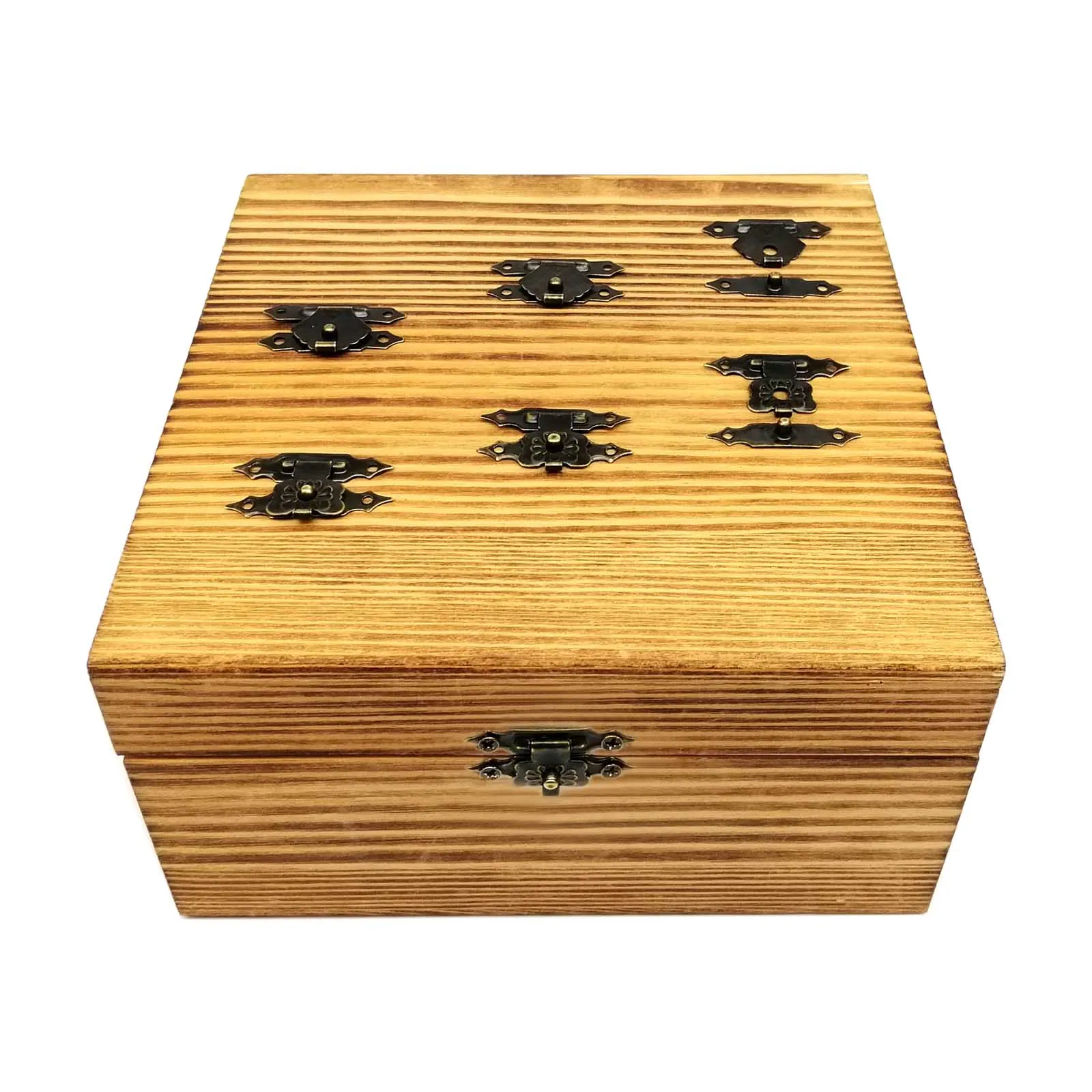 Toggle latches jewelry box hasps decorative latches furniture hardware jewelry box 12pcs antique brass bronze decorative mini small jewelry chest gift wine box wood case hasp latch toggle lock with screw 19x30mm