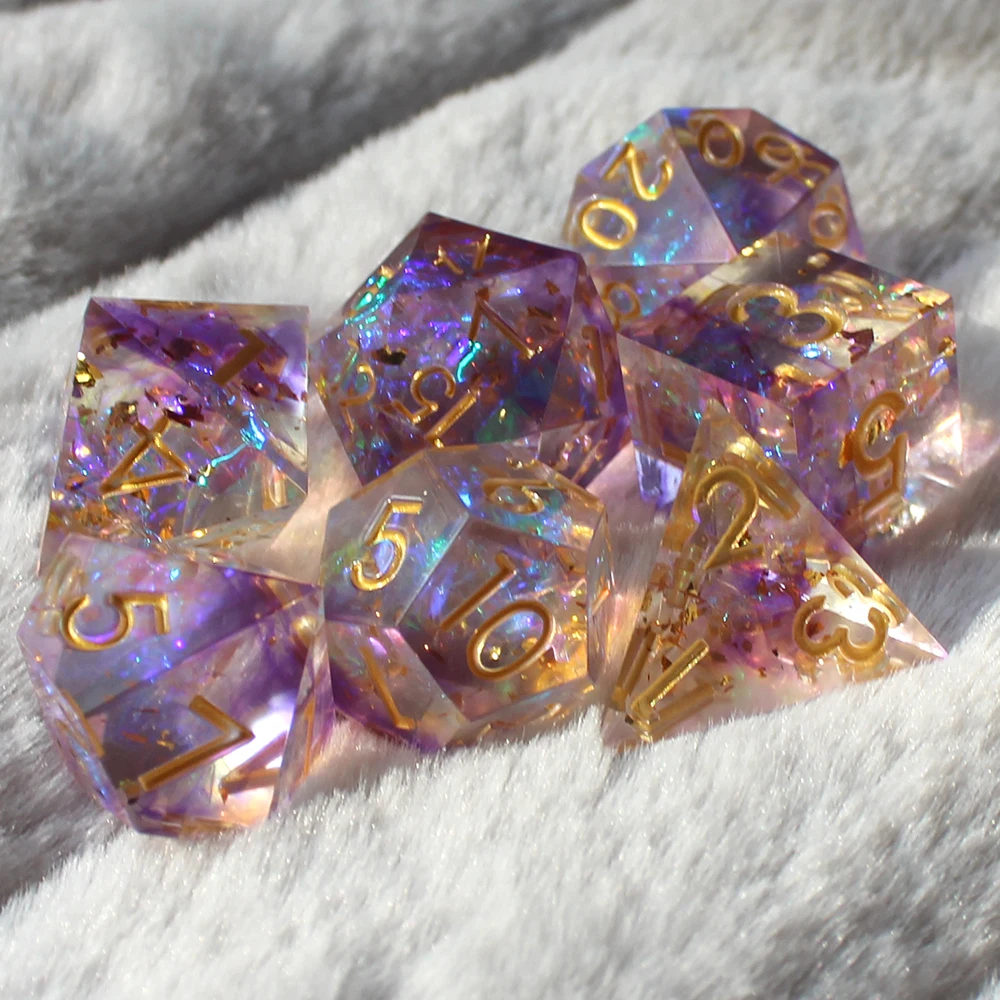 Resin Dice 7PCs Dnd Set game dice dice set Solid Polyhedral D&D Dice DND For Role Playing Rpg Rol Pathfinder Board Game Dragon Scale Gifts