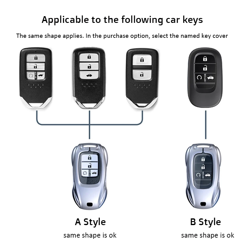 New Zinc Alloy Car Key Case Cover Shell High Quality for Honda Civic HRV CRV XRV CR-V Odyssey Pilot Fit Accord Car Accessories