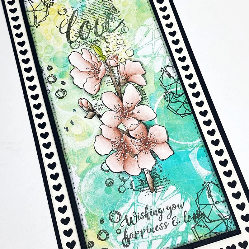 Cherry Hydrangea Tulip Violet Iris Flowers Butterfly Dragonfly Stamp for Scrapbooking Cards