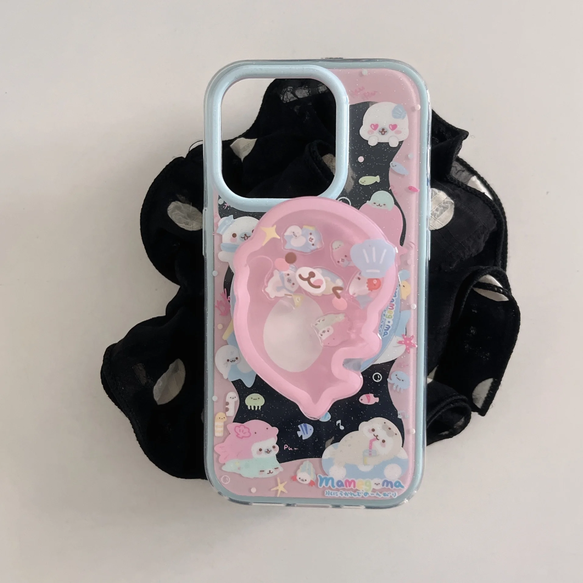 Starfish Cream Cake Shaking Magnetic Phone Case with Stand Holder and Shockproof Grip