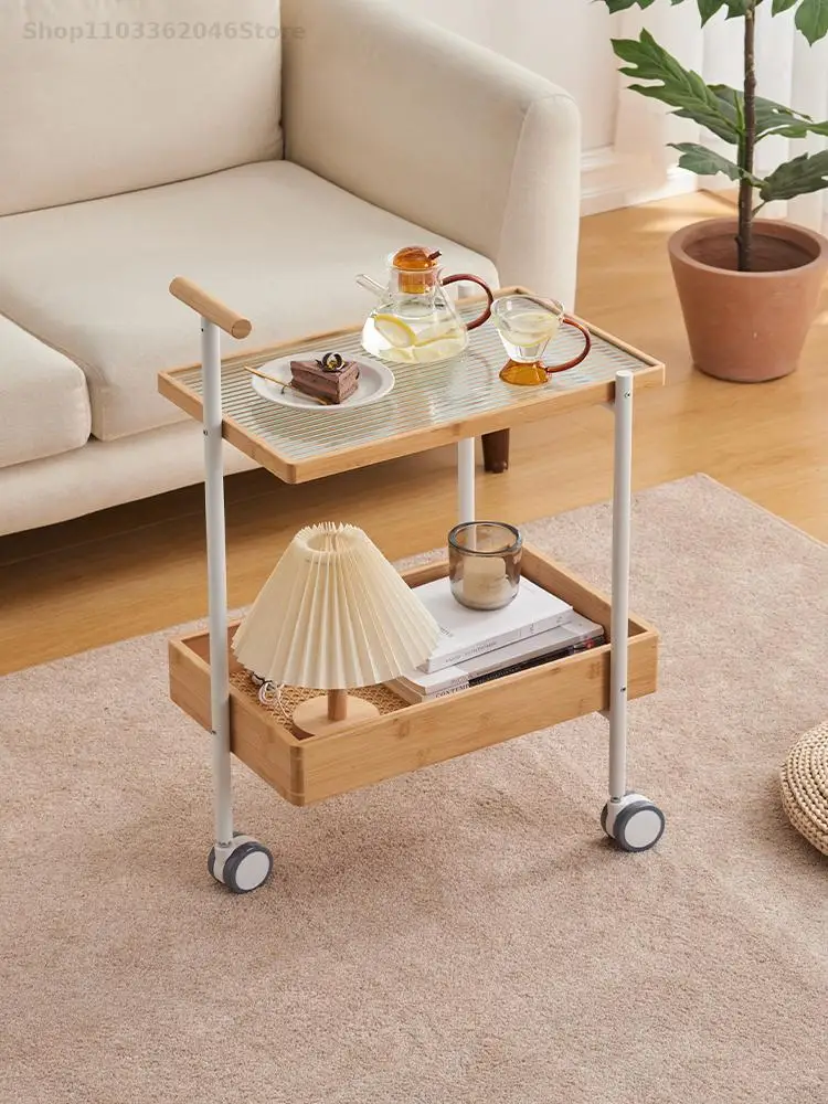 Mobile Side Table Living Room Sofa Coffee Table Simple Bedroom Bedside Cart Small Apartment Side Movable Cart