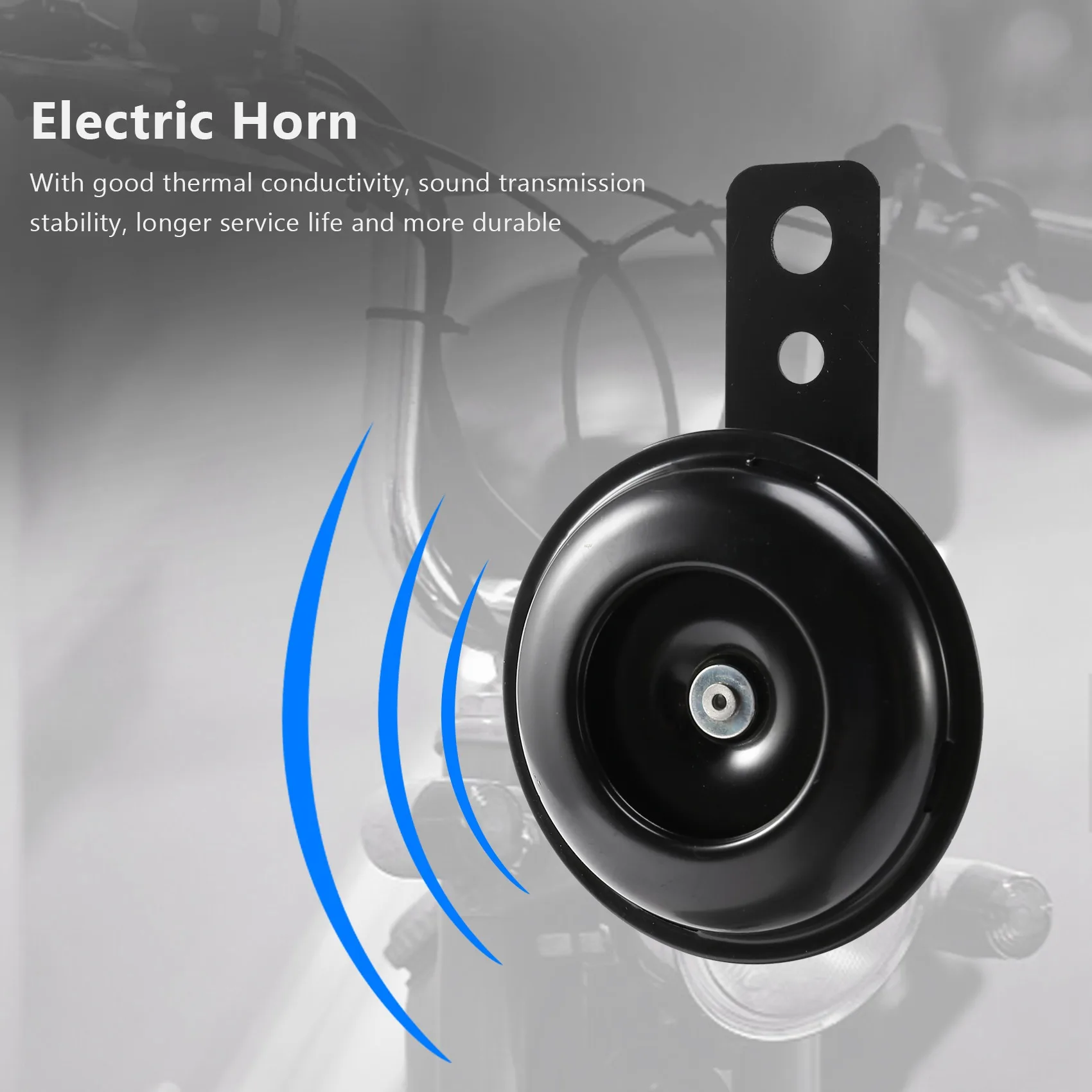 6V Black Mount Electric Horn for Car Motorcycle Truck Vehicle