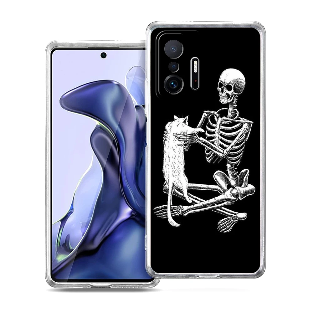 Red Love Skeleton Diagram Transparent Phone Case