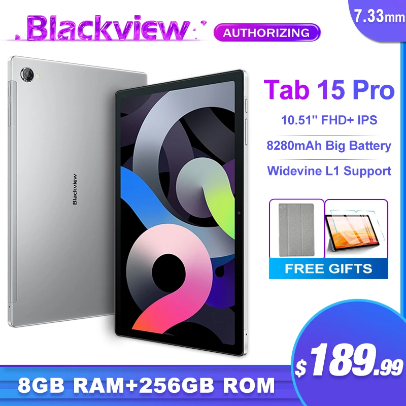 

Blackview Tab 15 Pro Tablets 8GB 256GB 10.51'' FHD+ IPS Pad 8280mAh Battery Octa Core Android 12 13MP Camera Dual 4G