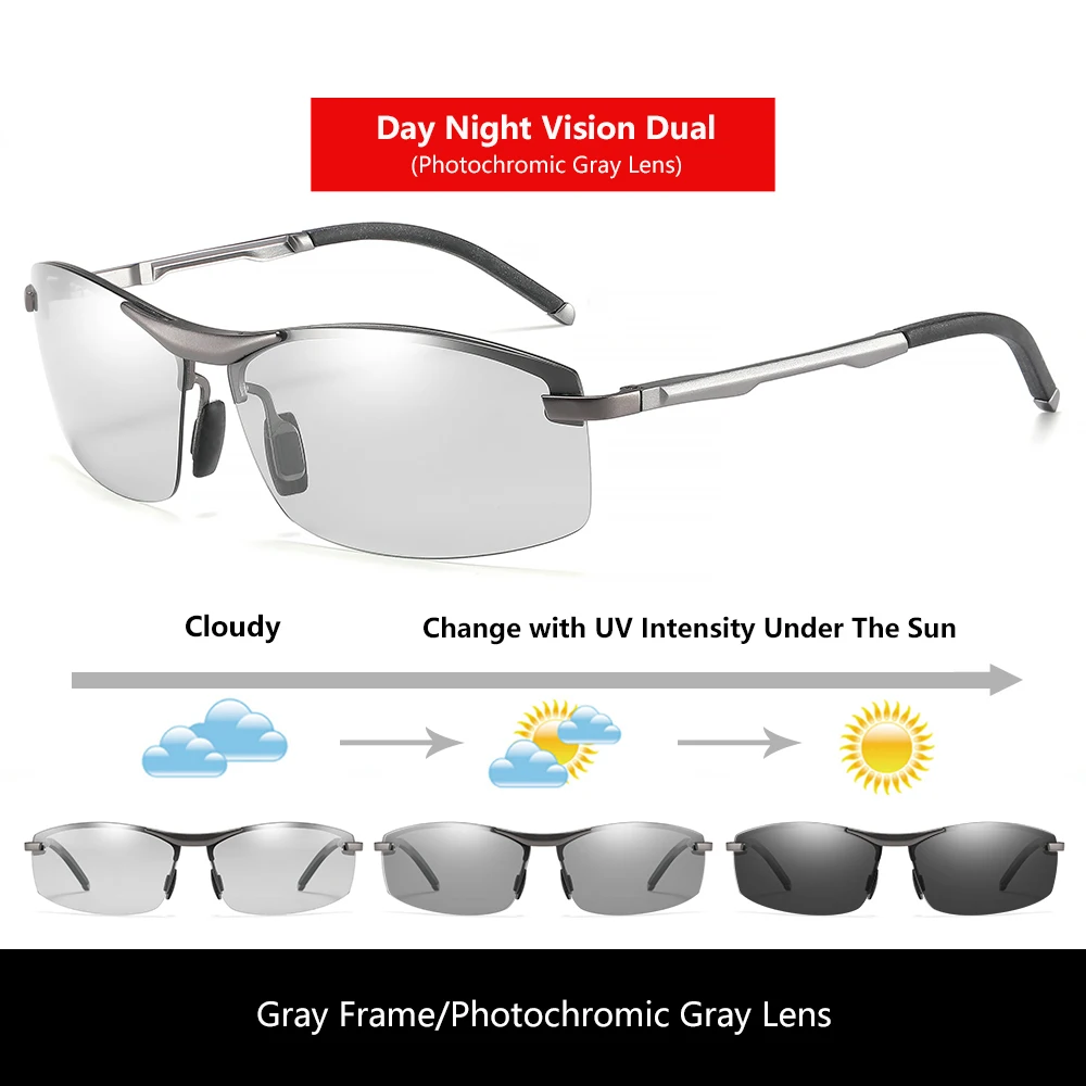 Day Night Vision Sunglasses Men Goggles Glasses Anti-glare UV400 Driving  Outdoor Photochromic Yellow Len Polarized Eyewear 557 - AliExpress