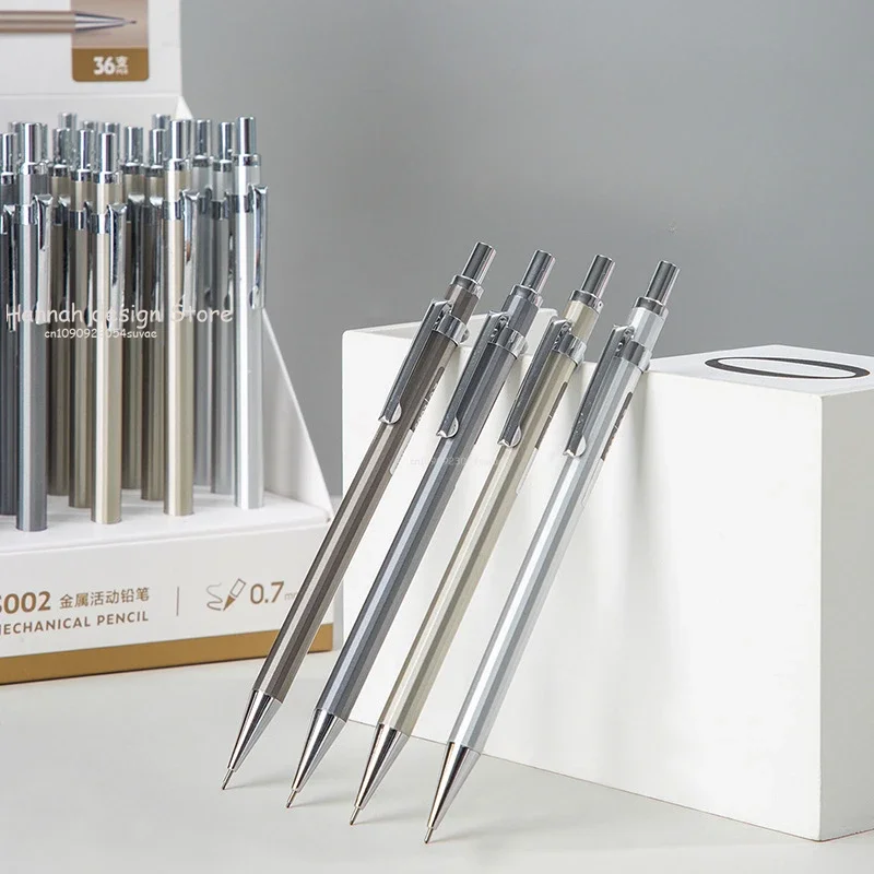 Mechanical Pencils 1pcs Mechanical Pencil 0.5/0.7mm Pencil Metal Rod Automatic Pen Lead Refill Student Stationery