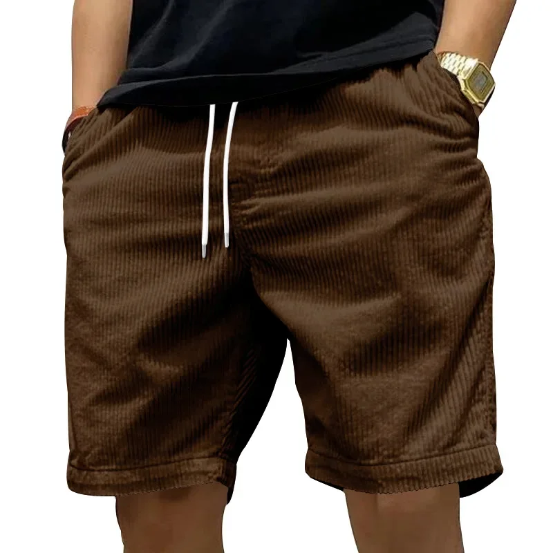 American Heavy Duty Work Shorts Summer I Trendy Retro Corduroy Fashion Men's Casual Shorts 5