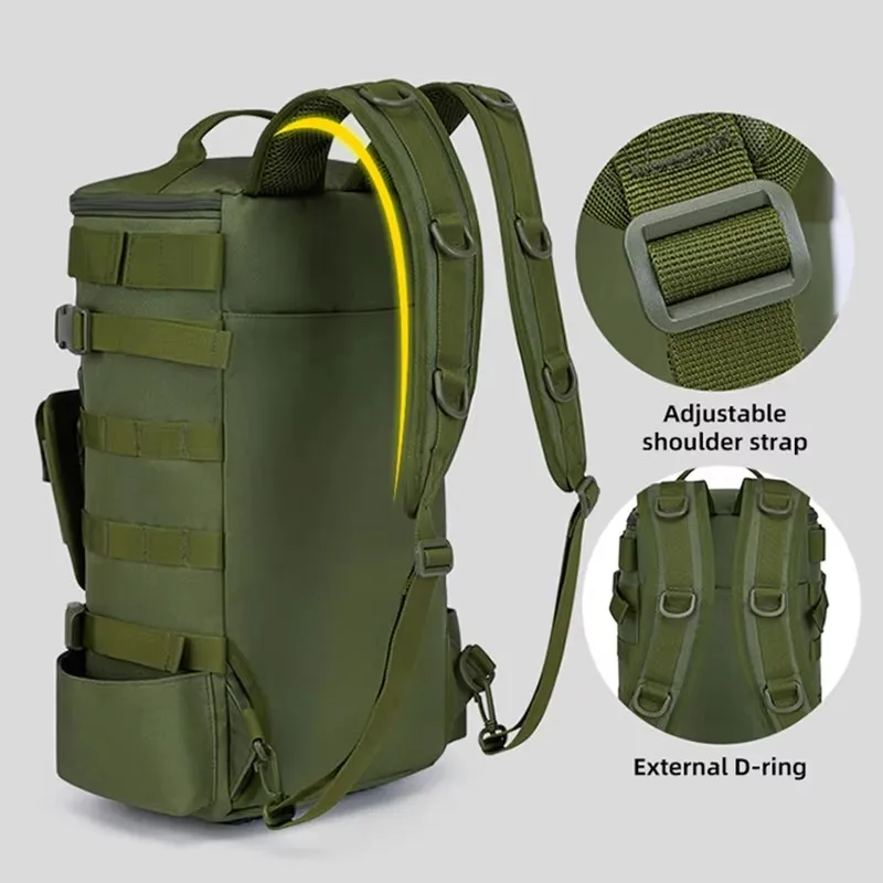 Outdoor multifunctional fishing backpack, fishing equipment box crossover tactical bag, with adjustable shoulder strap, suitable