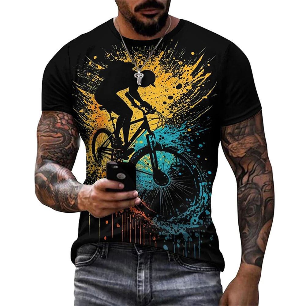 3D Printed Bicycle T-Shirt for Men Clothing Vintage Bike Graphic T Shirt Gym Sport Tops Tee Streetwear Men Clothes Short Sleeve 3d printed t shirts