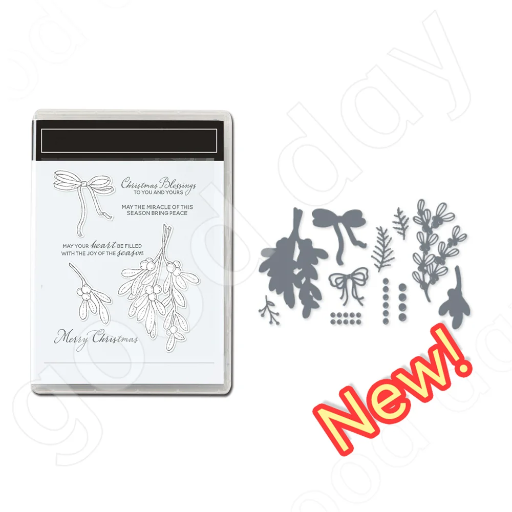 

2022 Christmas New Arrival branches and fruit Clear Stamps or Metal Cutting Dies Sets for DIY Craft Making Card Scrapbooking