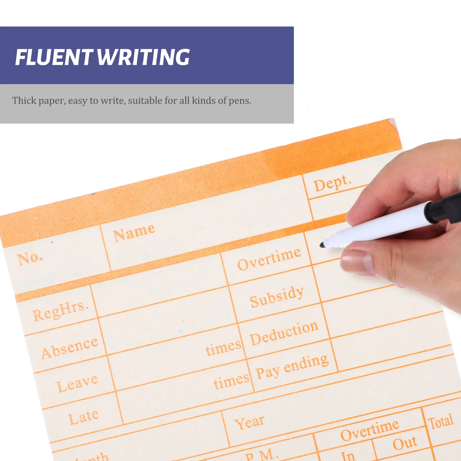 100 Sheets of Attendance Time Clock Recorder Cards Cards Warehouse Use Attendance Double-sided Time Paper for Office