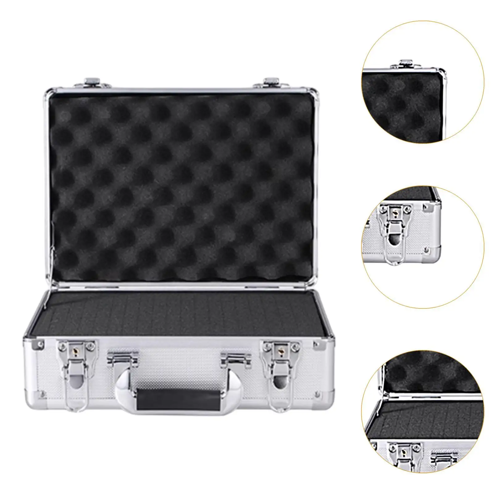 Aluminum Alloy Case Secure Document Storage Box Hard Briefcases Storage Case Portable Tool Case for Travel Men Tools Equiment 5