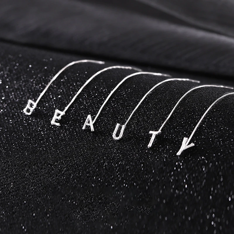 Fashion Stud Earrings English Letters for Women Temperament Light Luxury Tassel Drop and Studs Letters A-Z Simple Gifts