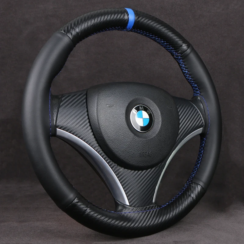 High-End Universal 38cm Auto Lenkrad abdeckung matt Carbon Leders tich auf Wickel Auto Lenk abdeckung roten Kaffee rutsch fest